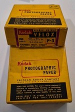 x2 Vintage Kodak Velox F2-F3 Photo Paper 2.5 X 2.5" Exp 1953 54 2 Boxes Read