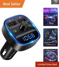 Car FM Transmitter  Charger with Noise Cancellation and Bluetooth Connectivity