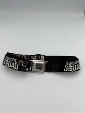 Suicide Squad Mens Black White Buckle-Down Seatbelt Belt OS