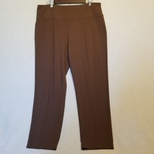 J Jill L Pants Wearever Collection Smooth Fit Slim Leg Brown Front Seam Comfort