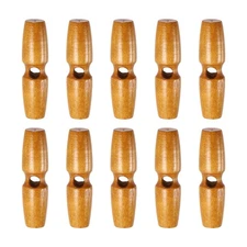 10pcs Wooden Toggle Buttons 55mm Single Hole Olive Sewing Button, Medium Brown