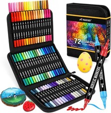 Pagather 72 Colors Dual Tip Acrylic Paint Markers for Rock, Wood, Canvas