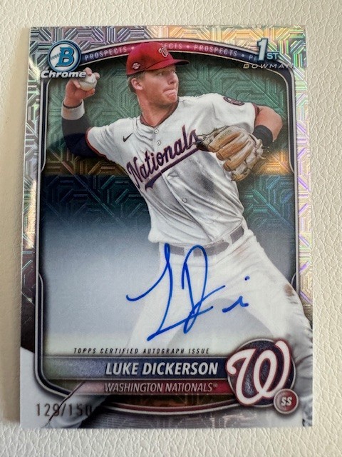 2025 Bowman Chrome 1st Luke Dickerson HTA Refractor Auto /150 #CPA-LDI