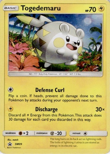 Togedemaru - SM09 Holo Promo Sun & Moon Promo Pokemon Moderately Played