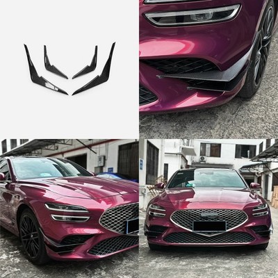 For Hyundai Genesis 2022 G70 Facelift Front Bumper Canards wings Carbon Fiber