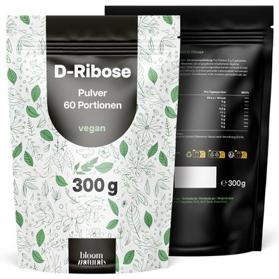 D-Ribose Pulver Hochdosiert - 300g - 60 Portionen Ribose - Vegan