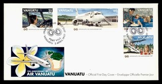 DR WHO 1997 VANUATU FDC AIR VANUATU ANIV COMBO AVIATION R86391