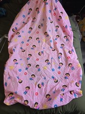 Dora the Explorer Pink Cotton Blend Crib Toddler 52 x 28 Fitted Sheet Only Used