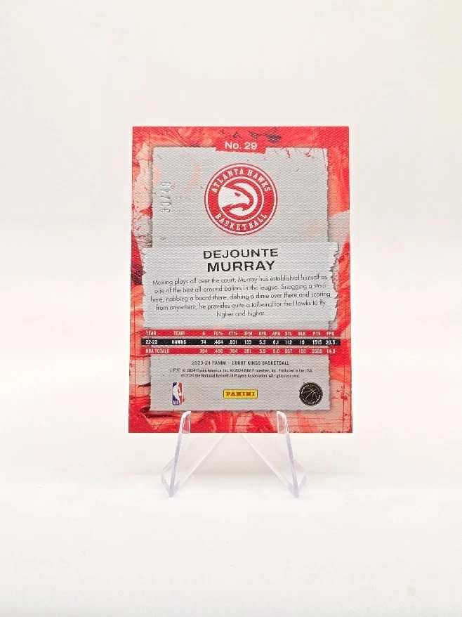 Dejounte Murray 2023-24 Panini Court Kings Violet SP /49 #29 Hawks - Image 2 of 2