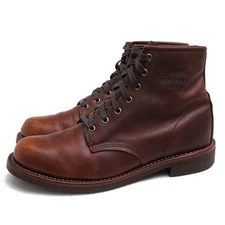 Chippewa Work Boots Shoes Leather Genuine Leather Brown #0621