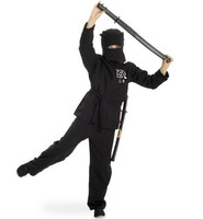 Fasching KostüM Ninja 2-Tlg. Mit GüRtel + Haube 152