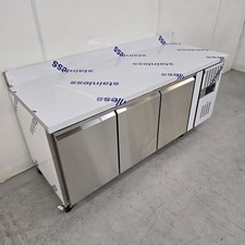 Bench Freezer 3Door 417L Kitchen Commercial Catering Chilled Food Stainless T...