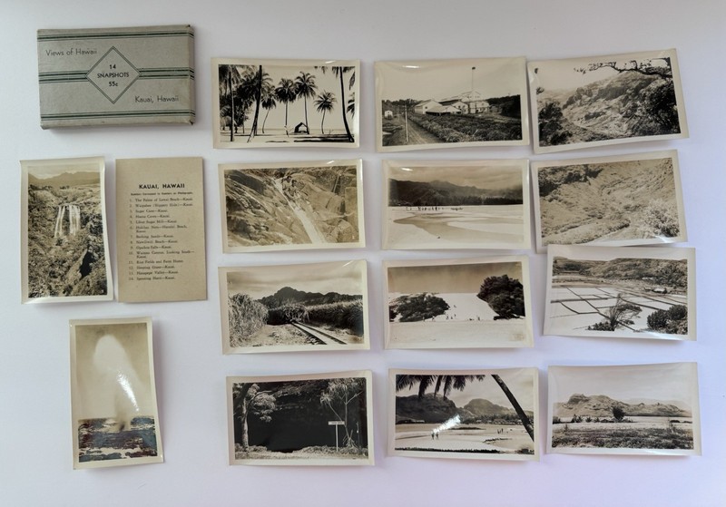 Kauai HI 50’s 14 Photo WWII WaiPahee Slide Opaikoa Falls Lawai Nawiliwili Haena