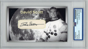 David Scott Signed Cut Custom Apollo 15 Moonwalker Card PSA DNA Slab AUTO - Dave