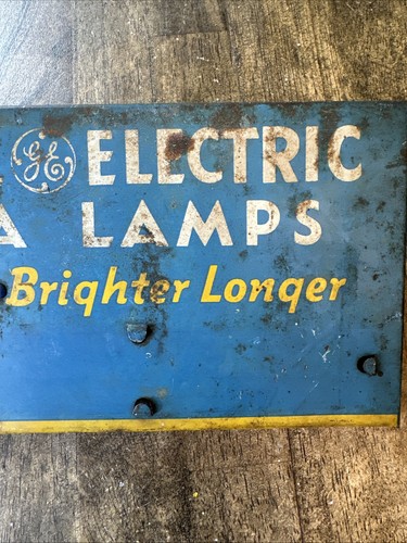 1920’s General Electric GE Mazda Lamps Tin Litho Sign Display “need Bulbs Today” - Picture 10 of 11