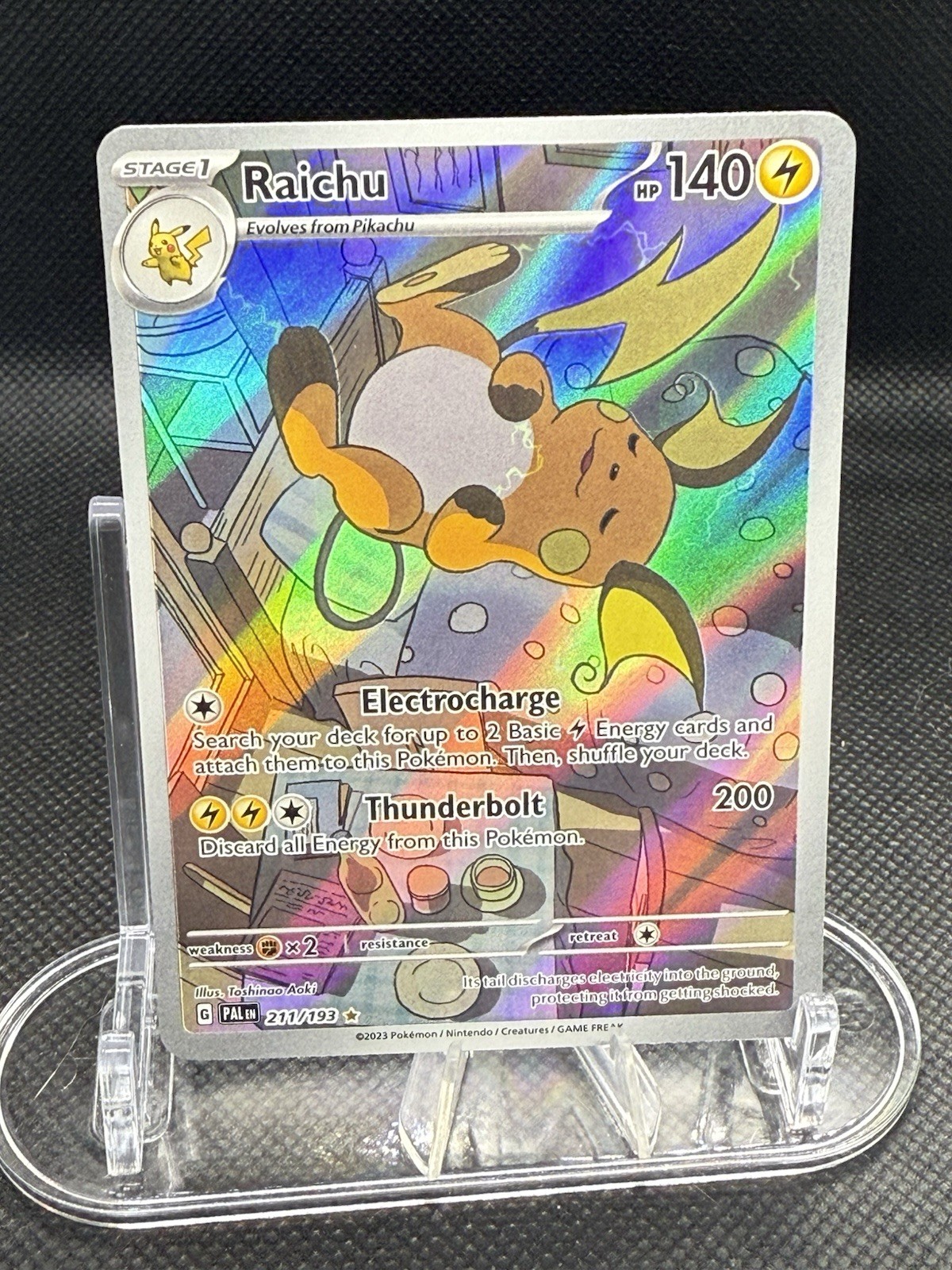 Pokémon TCG Raichu Holo 211/193 Illustration Card Paldea Evolved Near Mint