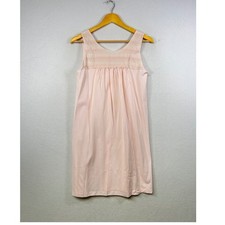 Lorraine Vintage Pink Lace Trim Nightgown Sleep Dress Small