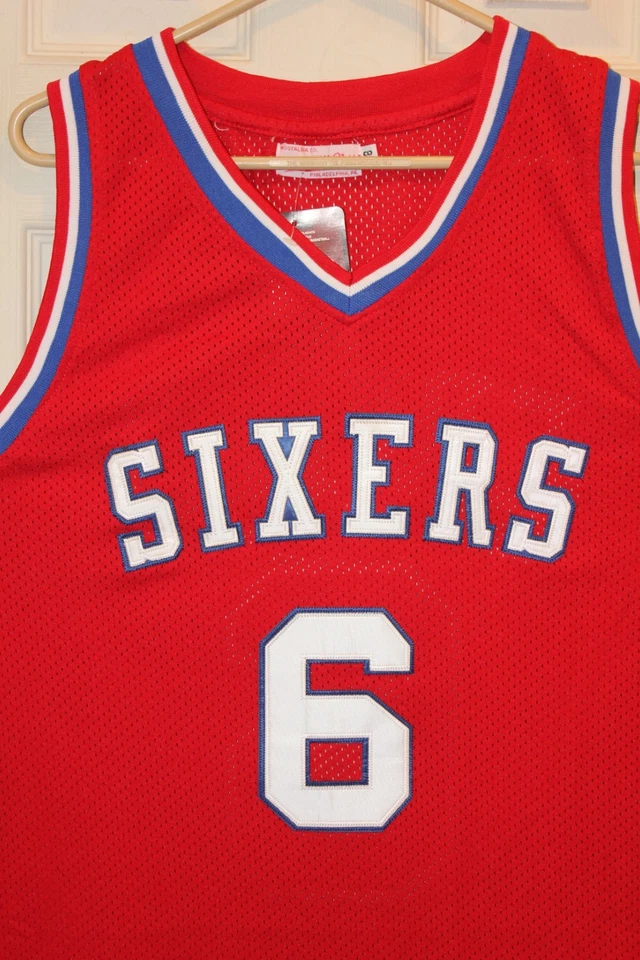 Philadelphia 76ers (SIXERS) rojo Julius Erving Dr. J” cosido Mitchell & Ness Foto 3 de 4