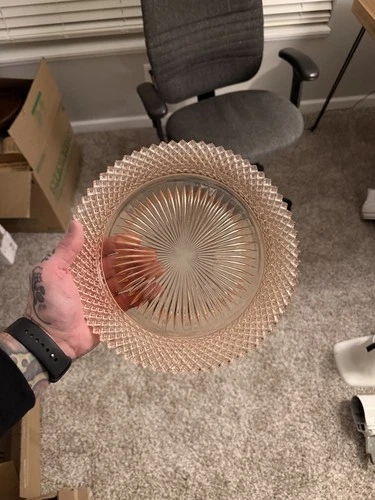 Vintage Anchor Hocking Pink Depression Glass “Miss America” Dinner Plate