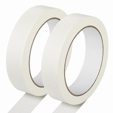 2 Pack White Painters Tape - 1 Inch Wide Masking Tape - Multi-Surface, Smart Adh