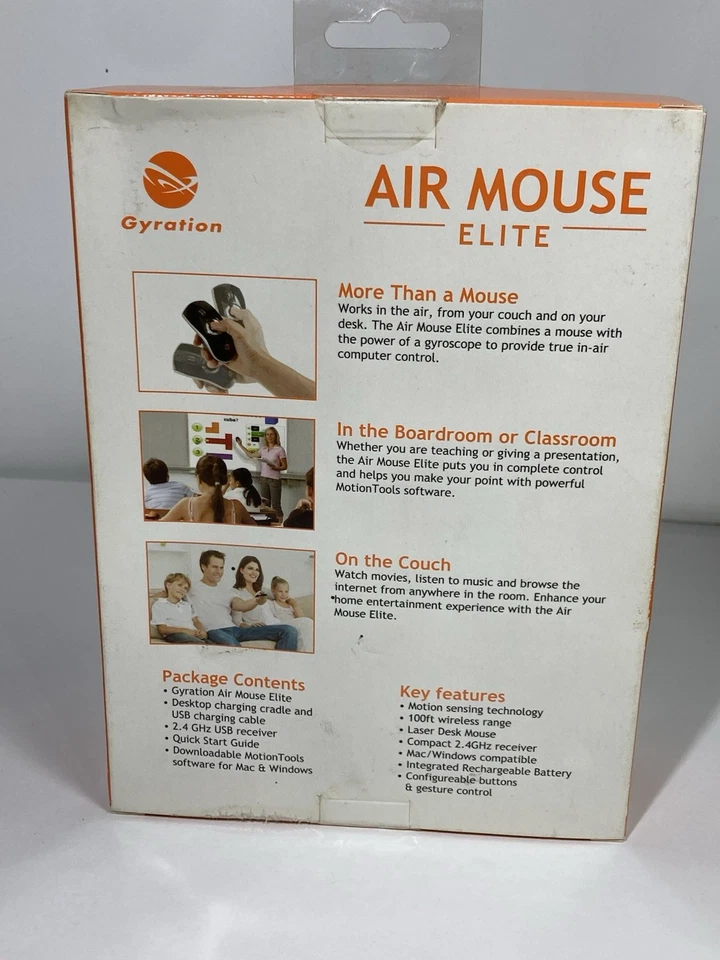 Gyration Air Mouse Elite Wireless Rechargable Mouse GYM5600NA, Sealed H69 - Image 4 of 4