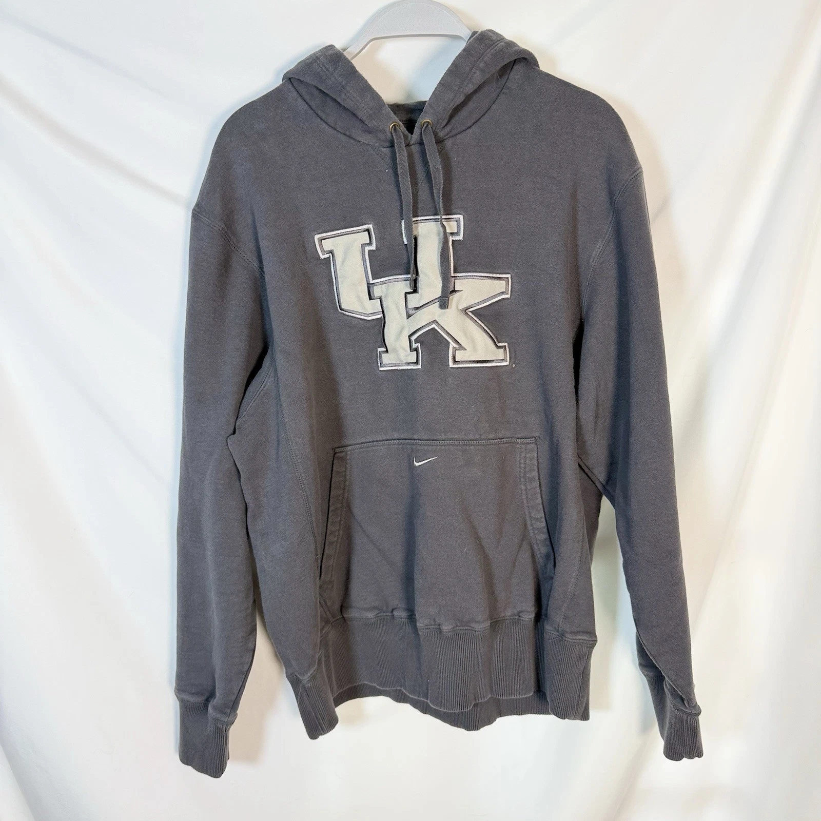 Kentucky Wildcats Nike Center Swoosh Embroidered Hooded Sweatshirt Ss Large Gray