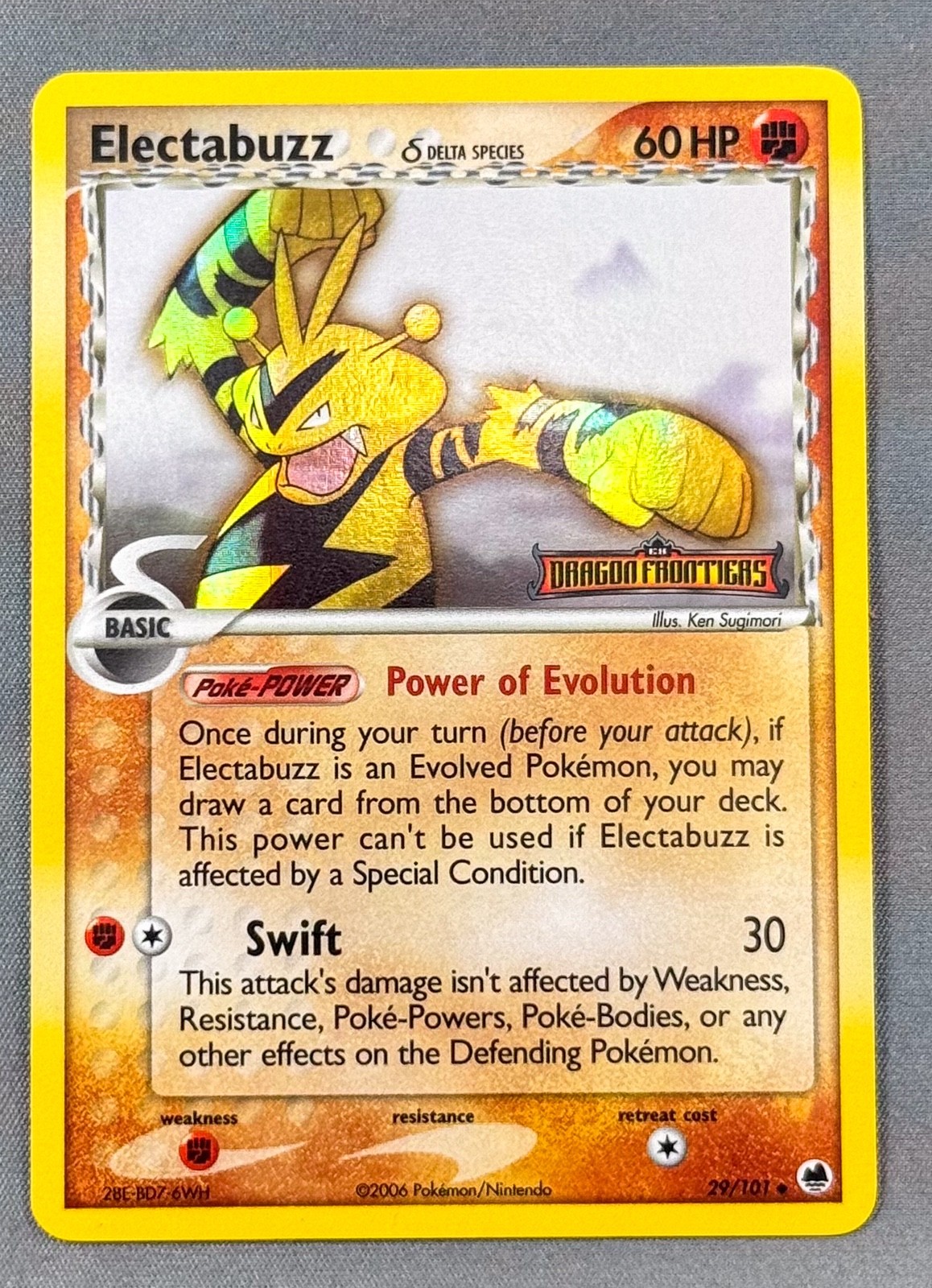 LP Reverse Holo Electabuzz 29/101 Dragon Frontiers Pokemon Ken Sugimori