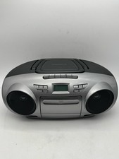 Insignia AM/FM Radio Portable CD Boombox with Bluetooth Stereo MP3 Silver