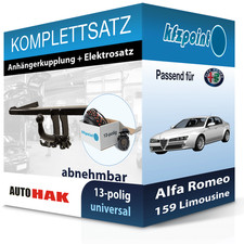 Für Alfa Romeo 159 Limousine 05- AUTO HAK Anhängerkupplung abnehmbar + 13polig