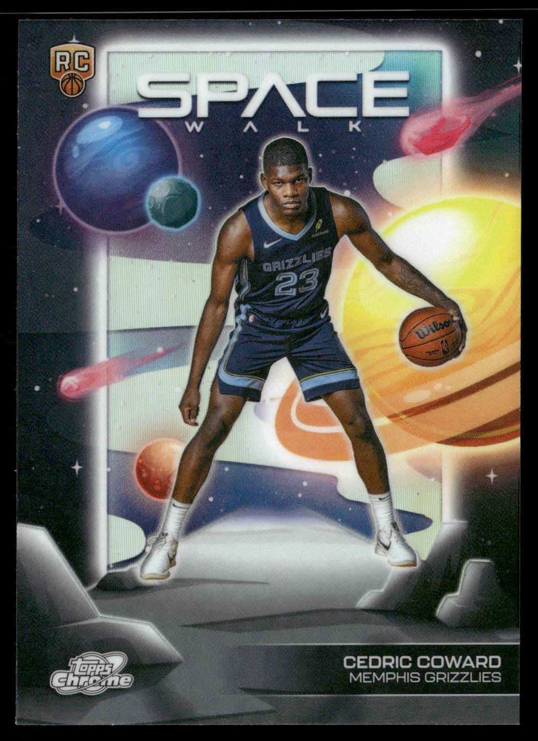 2025-26 Topps Cosmic Chrome Cedric Coward Rookie Space Walk Refractor