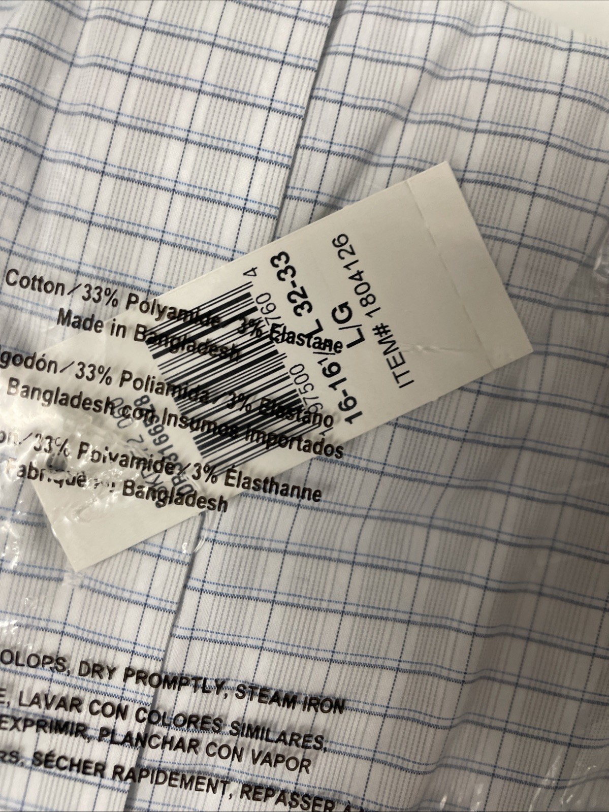 CALVIN KLEIN TECH Active Stretch Dress Shirt Regular L 16-16.5 WHITE/BLUE 32/33 thumbnail 7