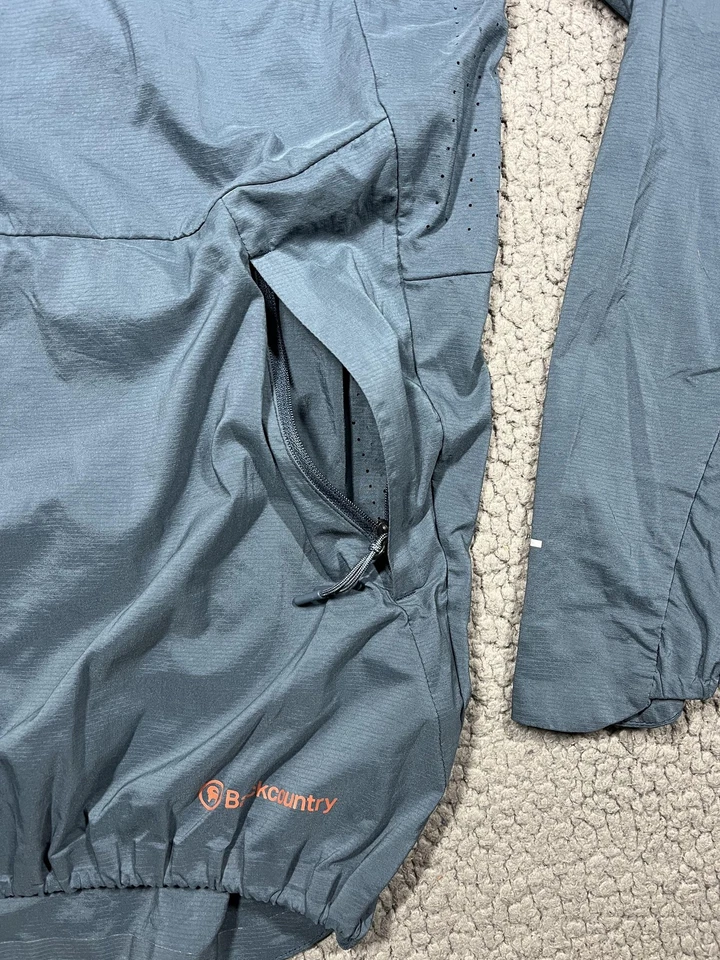 Backcountry Jacket Mens Large Blue Gray Pertex Quantum Hooded Anorak Packable - Image 4 of 4