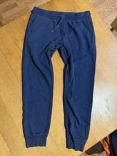 Hurley Jogger Sweatpants Men  s M Navy Blue Drawstring Waist Fleece Lined Logo