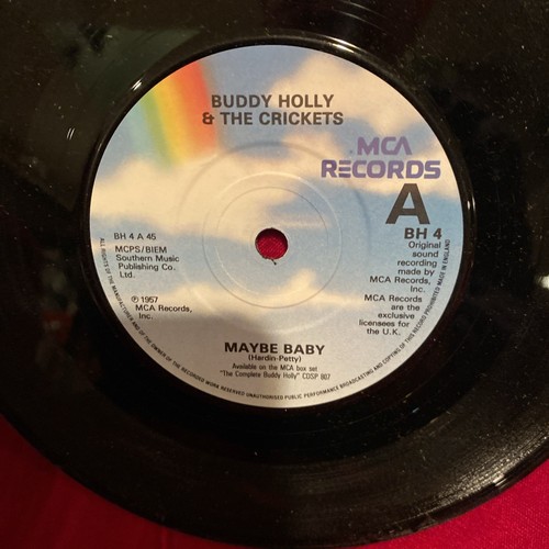 Buddy Holly & Crickets- Maybe Baby /Tell Me How-MCA 45 W/PS ‘84 Reissue-VG Vinyl - Picture 4 of 5