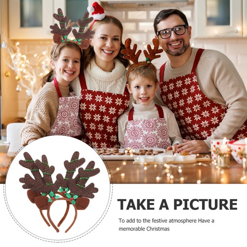 2pcs Creative Hair Hoops Party Photo Props Christmas Long Antler Headdress - Imagen 4 de 12