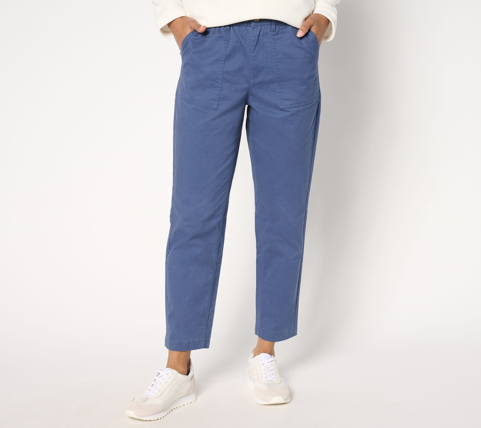 Maya J Women's Petite Pants PM Denim & Co. EasyWear Twill Slim Blue A670803