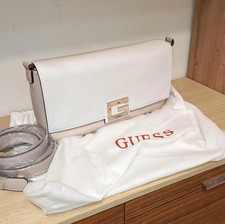 Borsa Guess Modello Baguette Con Tracolla Pelle Bianca E Rosa