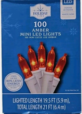 NEW NIB Holiday Time 100 Red Mini LED Christmas Lights White Wire