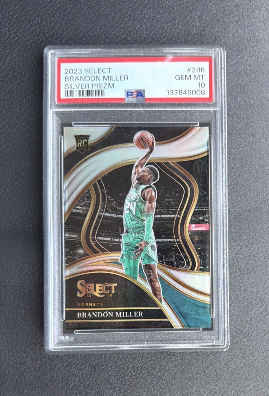 2023-24 Panini Select Courtside Brandon Miller Silver Prizm (RC) PSA 10 Hornets
