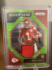 Xavier Worthy 2024 Panini Prizm Patch Rookie Gear Neon Green Pulsar RC Chiefs