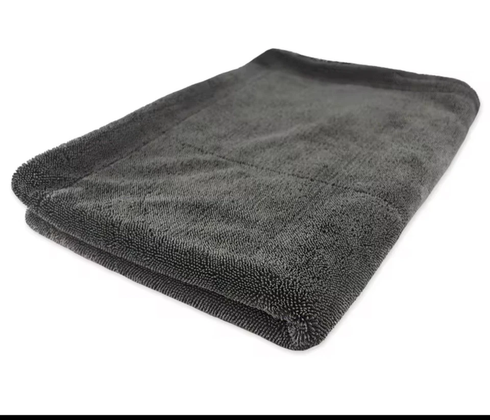 Paquete de 4 toallas de microfibra para coches 1200 GSM bucle trenzado sin bordes, sin arañazos  Foto 3 de 4