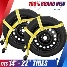 Tow Tie Straps wheel Tow Dolly Basket Strap Fits 14"-22" Tires Towing Strap