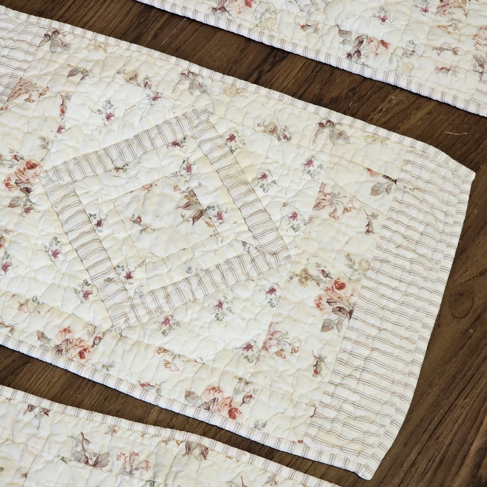 Victorian Heart Co Quilted Table Runner And Placements Vintage Granny Cottage Co - Image 4 of 4