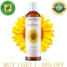 Sunflower Seed Oil 4 oz HIGH OLEIC Cold Pressed REFINED Seed 100% Pure Natural