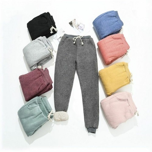 Sudor Pantalones Cómodos Para Mujer De Invierno Polar Cálido Jogger  Pantalones Informales Hembra caliente | eBay