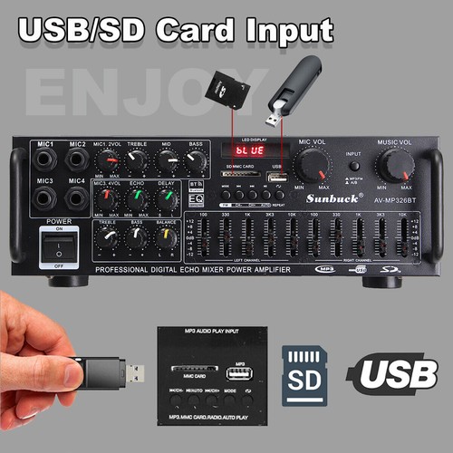 Verstärker Stereo Amplifier HIFI Digital Bluetooth FM USB Vollverstärker 2000W - Bild 4 von 21