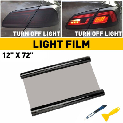 Gloss Light Black Smoke Vinyl Tint Film – 12" X 78" Roll For Taillights, Headlights & Fog Lights 14 thumbnail image