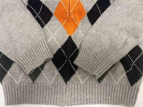 GYMBOREE Zip Front Long Sleeve Argyle Cardigan In EUC For Boys - Size S(5-6) - Picture 4 of 8