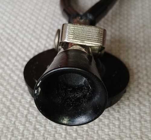 Stéthoscope vintage soviétique - URSS 1960, métal, caoutchouc et bakélite #25325 - Foto 5 di 11
