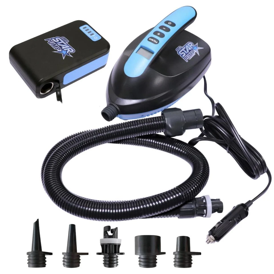 STAR PUMP Elektrische SUP-Pumpe mit 5 Adapter Stand Up Paddle Board Schlauchboot mit Akku